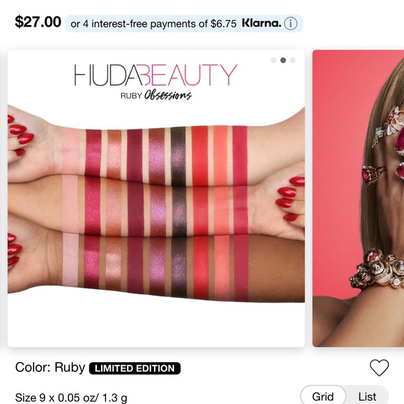 Huda Ruby Obsessions Eyeshadow Palette - Picture 2 of 4